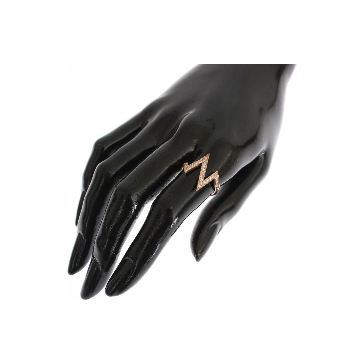 Nialaya Pink Gold 925 Silver Womens Clear Ring