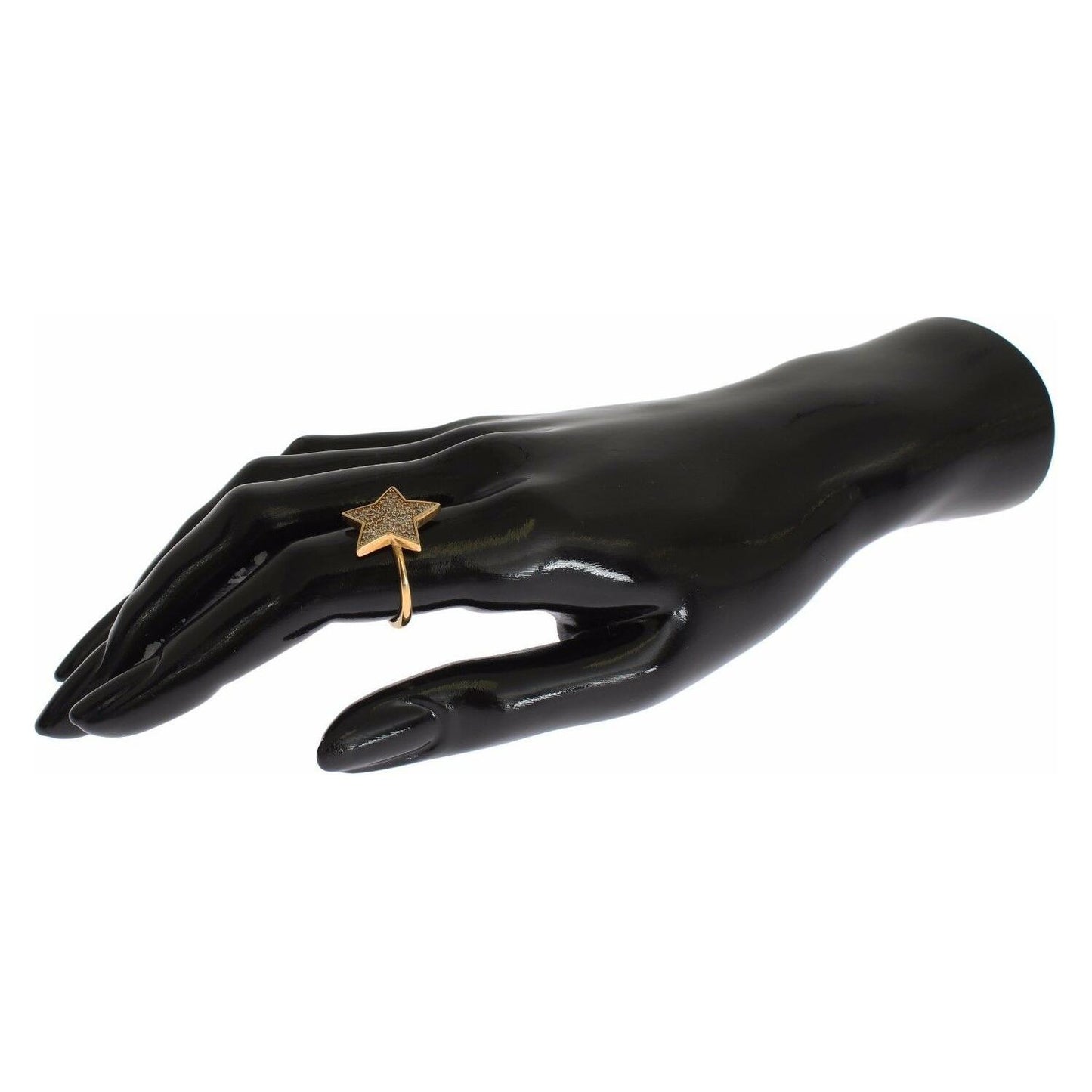 Nialaya Star Gold 925 Silver Womens Clear Ring Ring