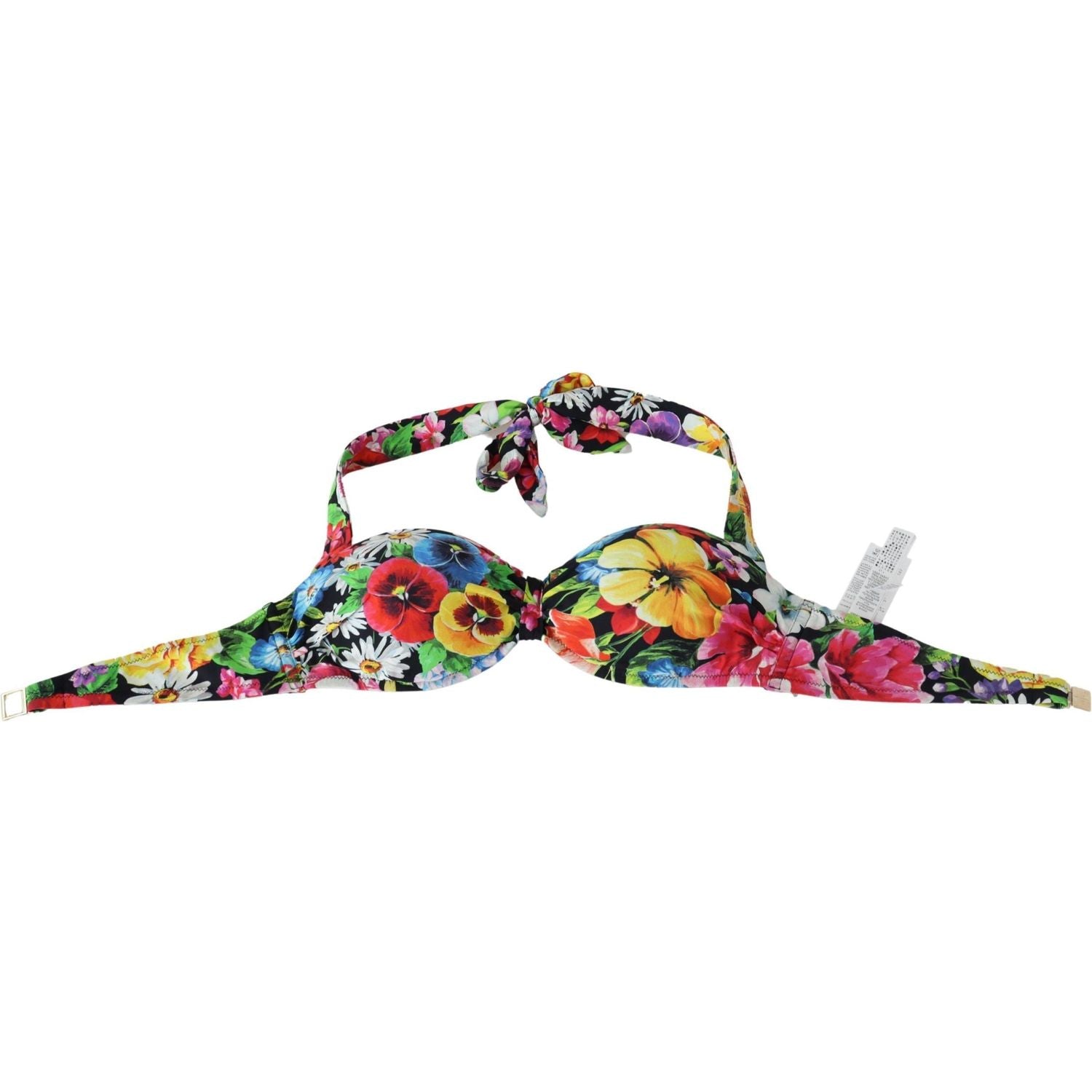 Dolce & Gabbana Multicolor Floral Print Swimwear Bikini Tops