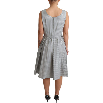 Dolce & Gabbana Gray Polka Dotted Cotton A-Line Dress