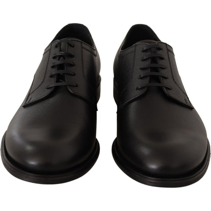 Dolce & Gabbana Black Leather Lace Up Mens Formal Derby Shoes