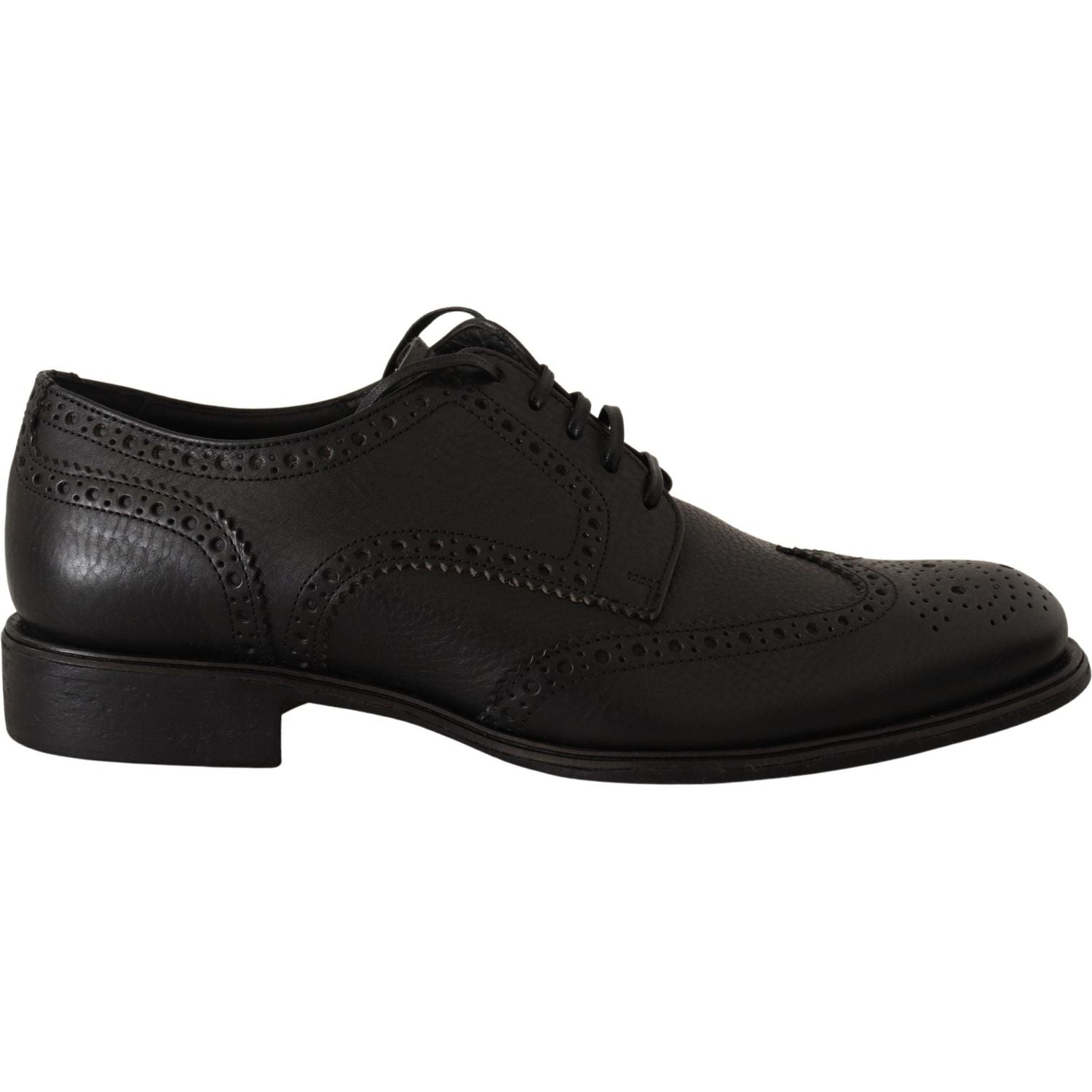 Dolce & Gabbana Black Leather Oxford Wingtip Formal Dress Shoes