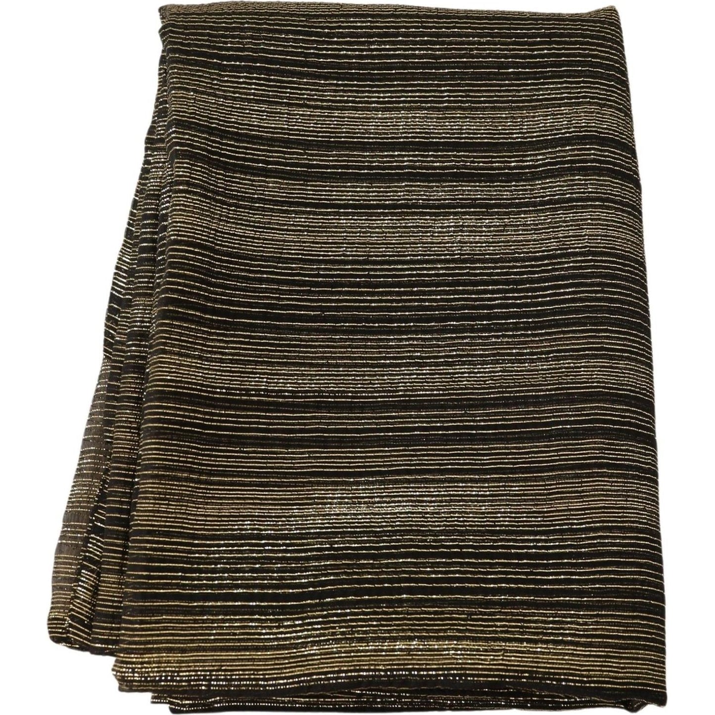 Dolce & Gabbana Metallic Gold Silk Stretch Shawl Wrap Scarf