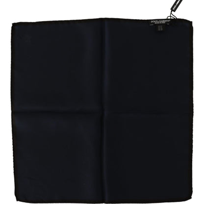 Dolce & Gabbana Black Square Handkerchief 100% Silk Scarf