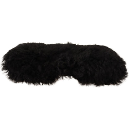 Dolce & Gabbana Black Cashmere Fur Women Beanie Women Hat Beanie Hat