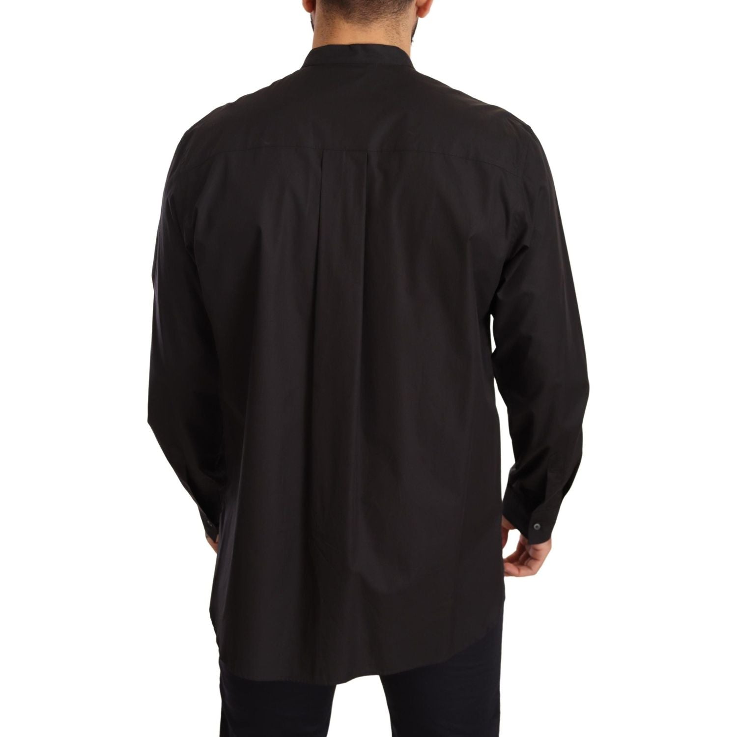 Dolce & Gabbana Black 100% Cotton Formal Dress Top Shirt