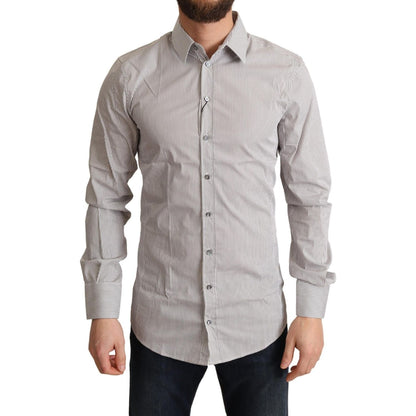 Dolce & Gabbana Gray Cotton Slim Fit Mens SICILY Shirt