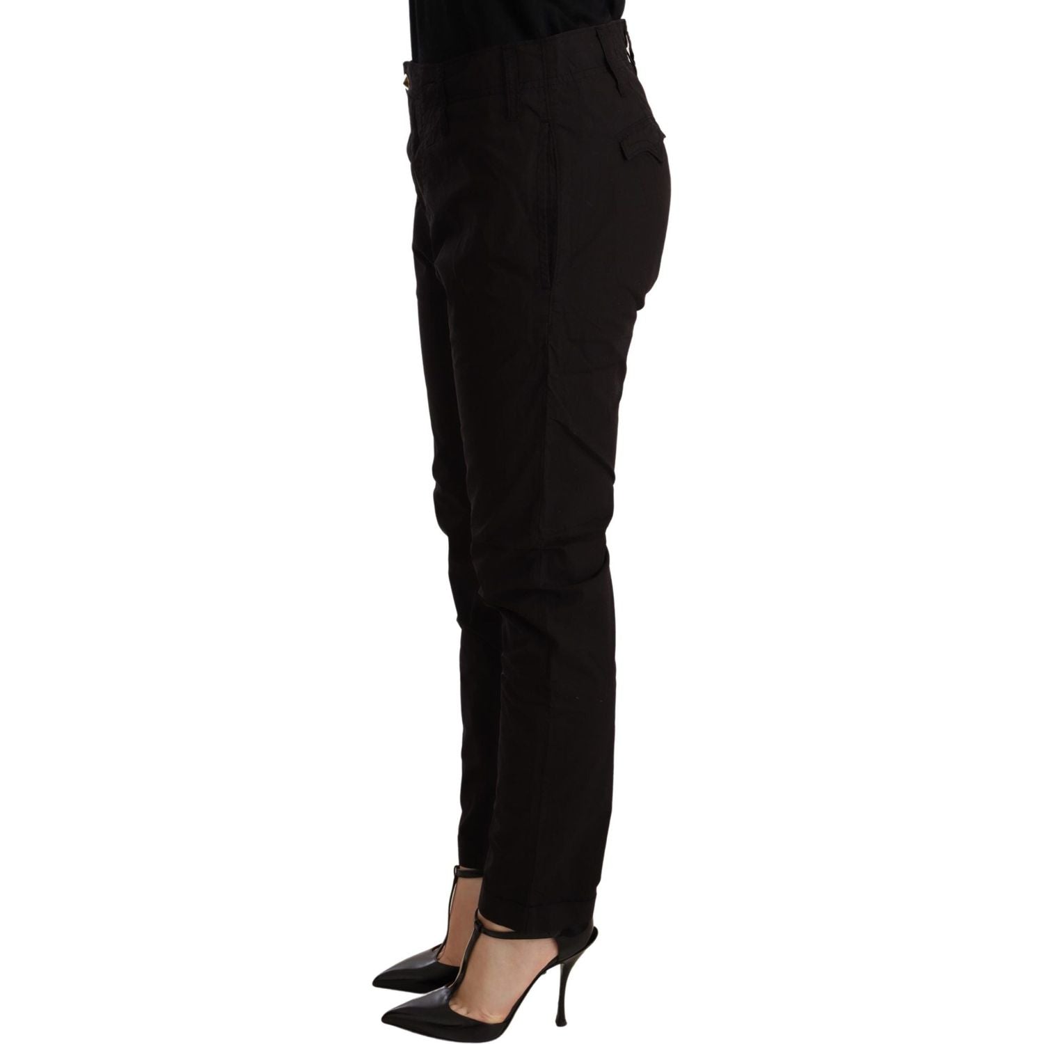 CYCLE Black Mid Waist BAGGY Fit Skinny Trouser