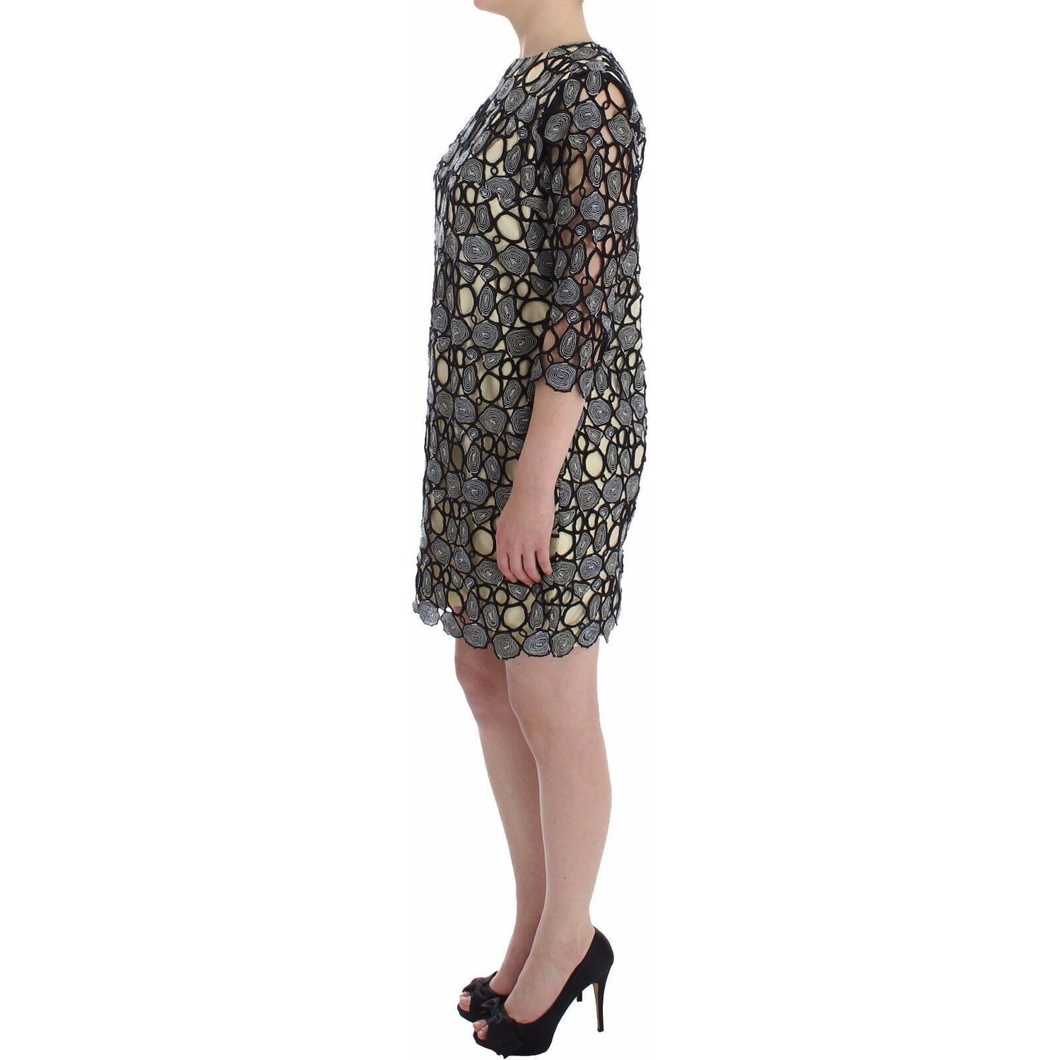 Lanre Da Silva Ajayi Black Cream Sheath Dress Shift Mini Dress