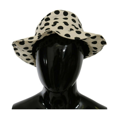 Dolce & Gabbana White 100% Cotton Polka Dot Design Trilby Hat