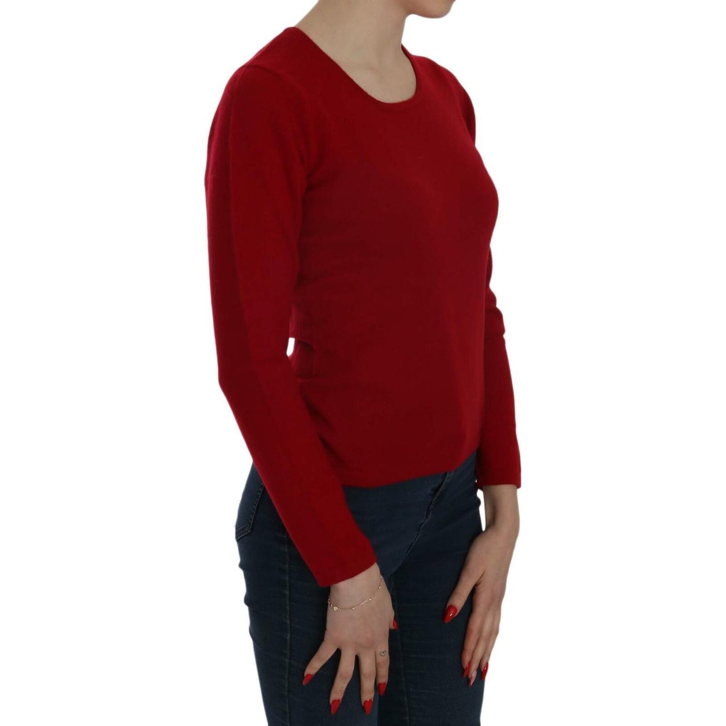 MILA SCHÖN Red Round Neck Pullover Cashmere Sweater WOMAN SWEATERS