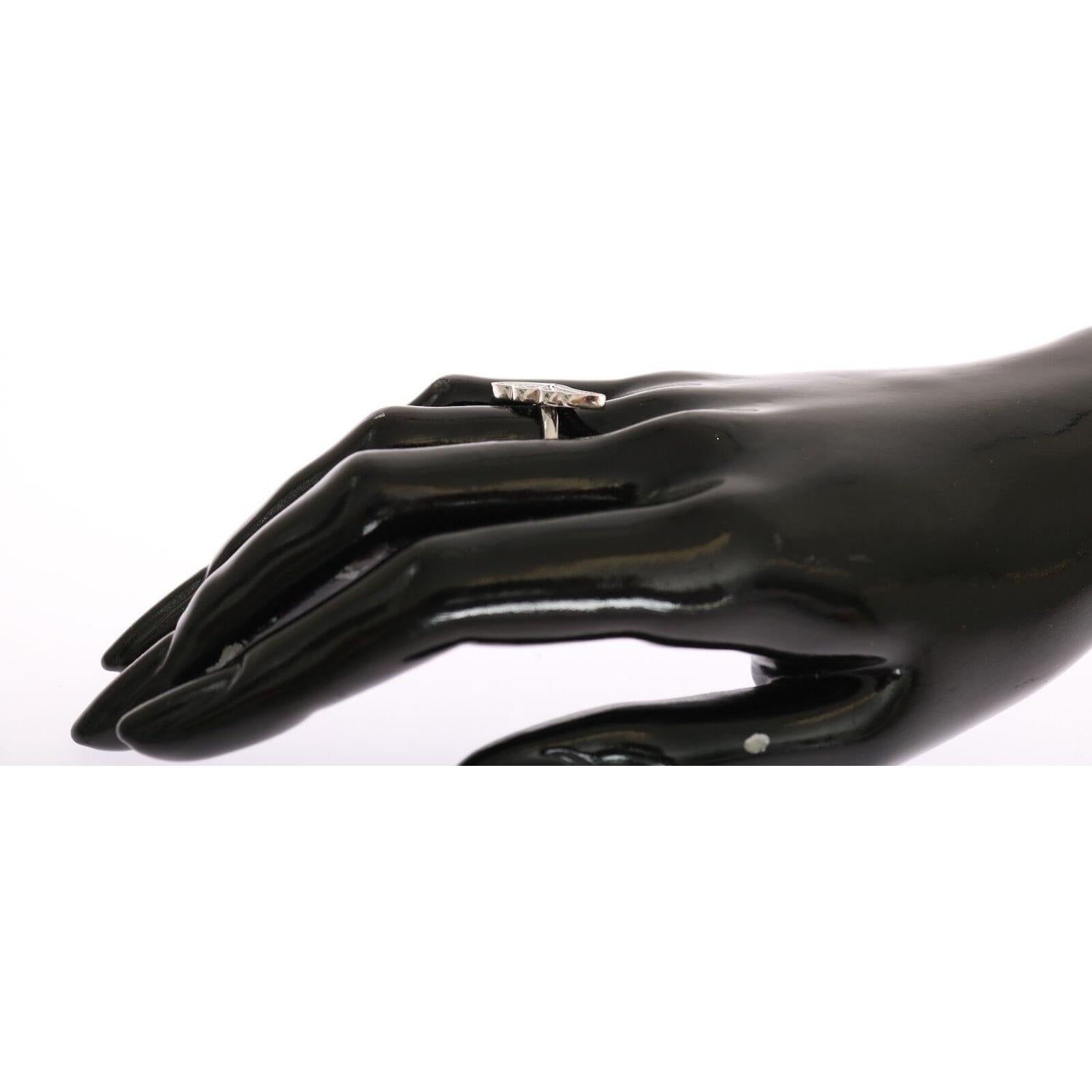 Nialaya Silver Womens Wing Clear CZ 925 Silver Ring