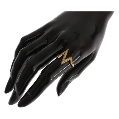 Nialaya Gold 925 Silver Womens Clear CZ 18K Ring