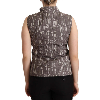 Comeforbreakfast Brown Black Vest Leather Sleeveless Top Blouse WOMAN TOPS AND SHIRTS