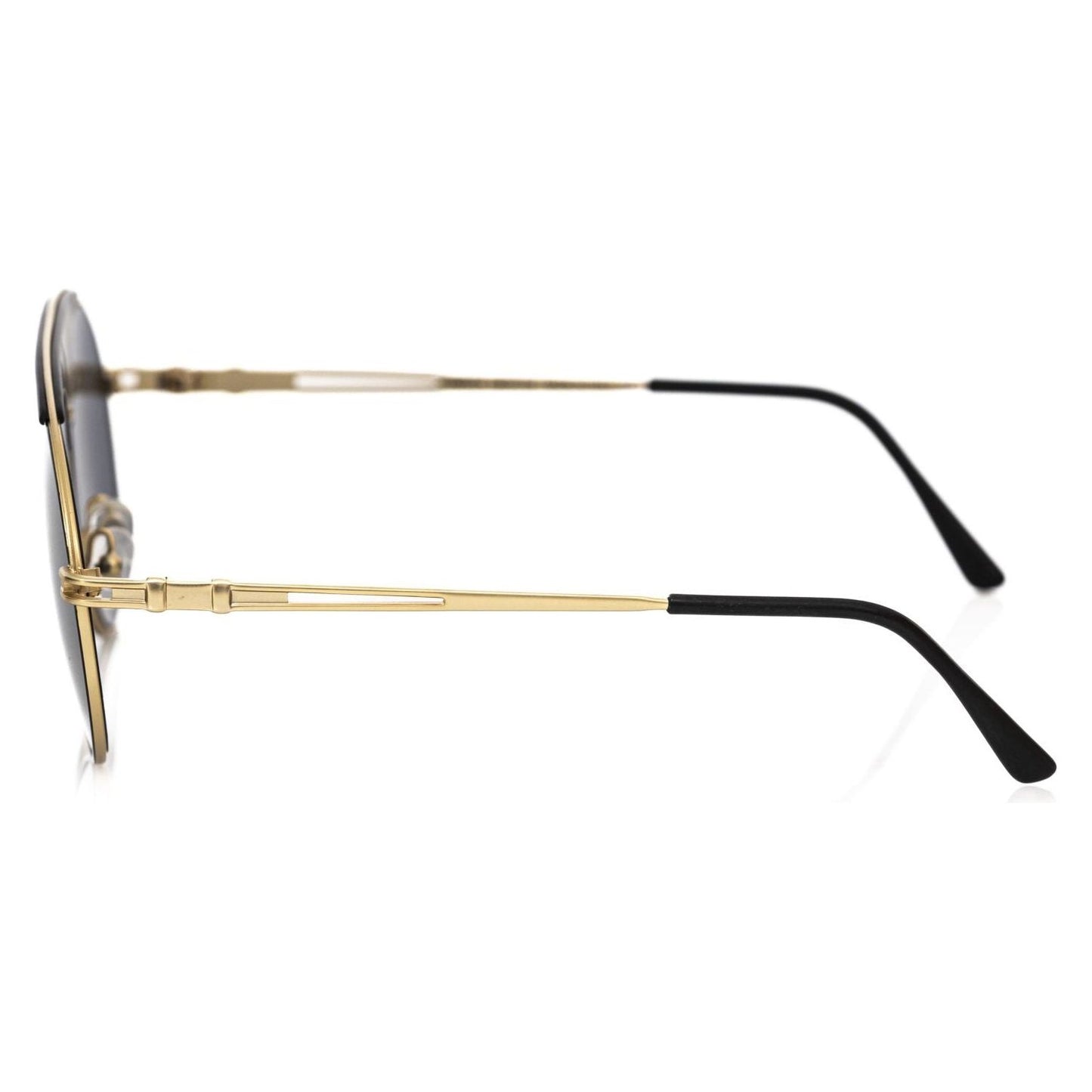 Frankie Morello Black Metallic Fiber Men Sunglasses