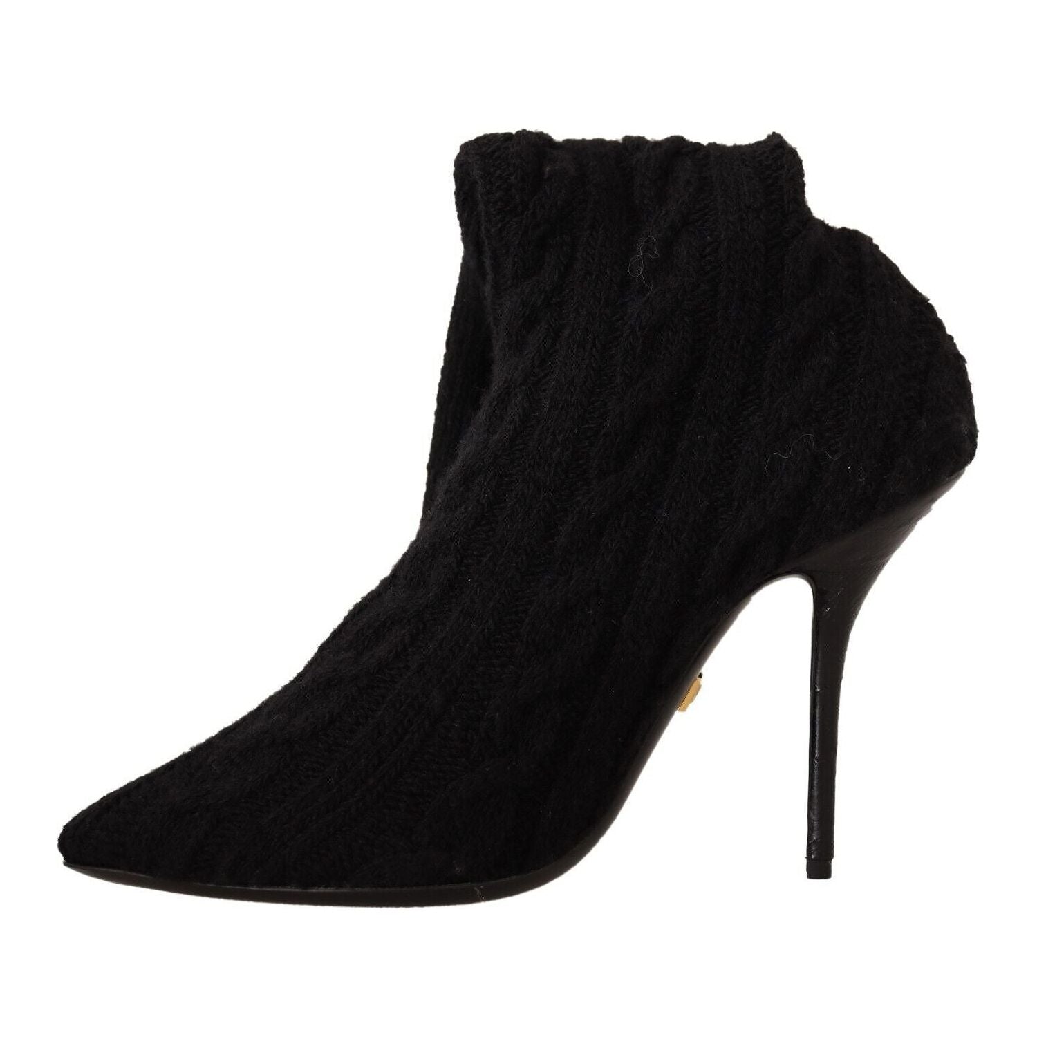 Dolce & Gabbana Black Stretch Socks Knee High Booties Shoes