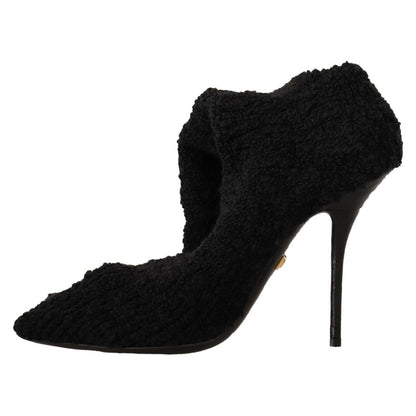 Dolce & Gabbana Black Stretch Socks Knee High Booties Shoes