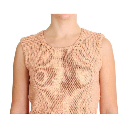 PINK MEMORIES Pink Cotton Blend Knitted Sleeveless Sweater
