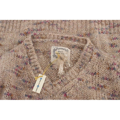 PINK MEMORIES Beige Wool Blend Knitted Oversize Sweater