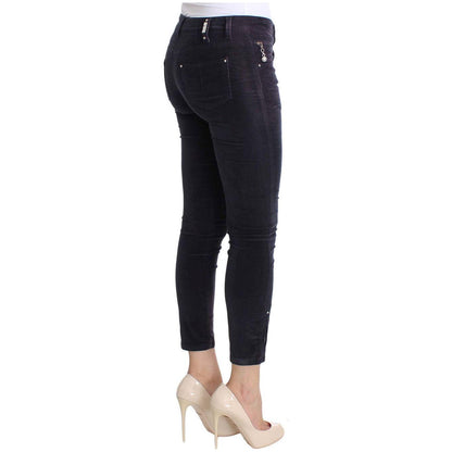Costume National Purple Cropped Corduroys Jeans