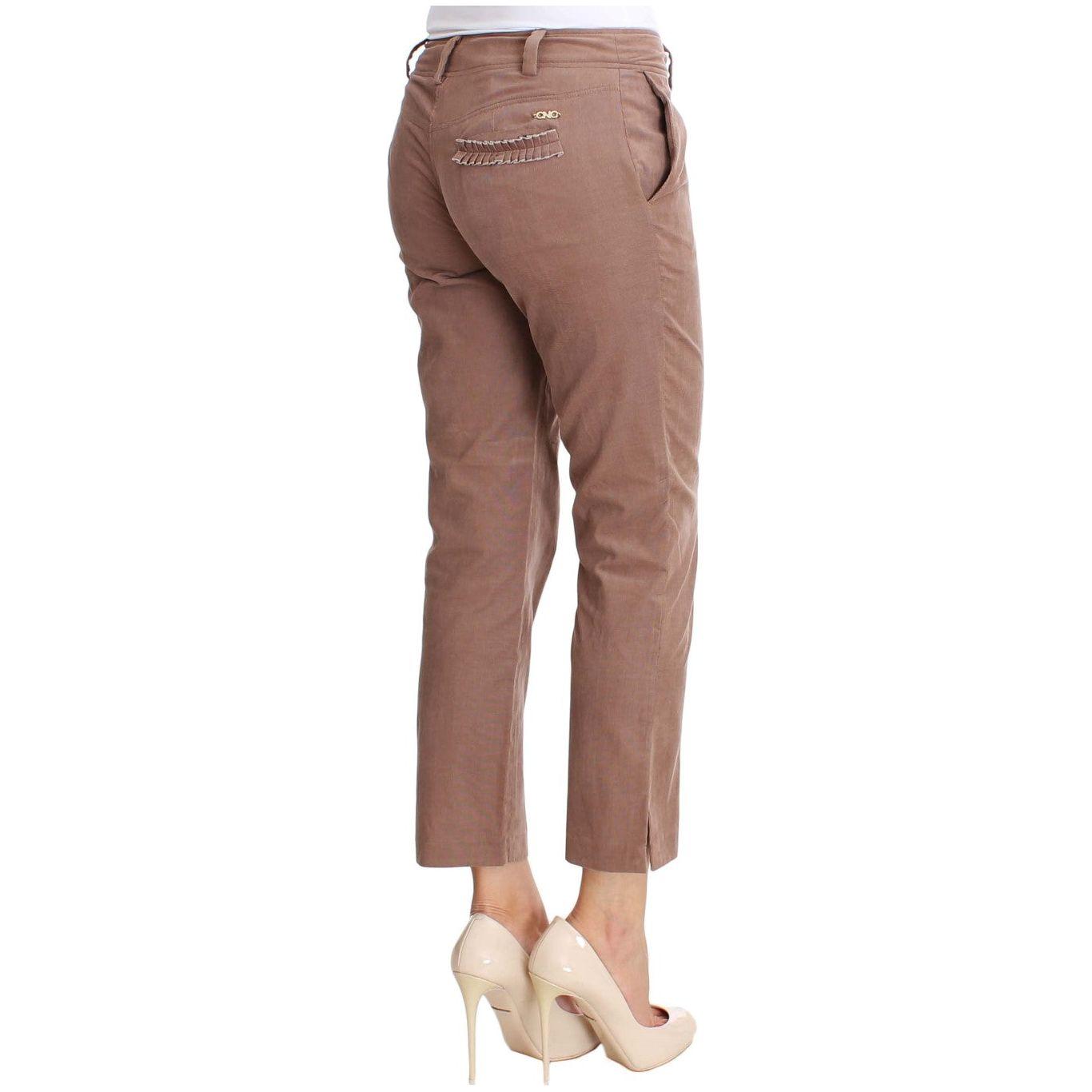 Costume National Brown Cropped Corduroys Pants