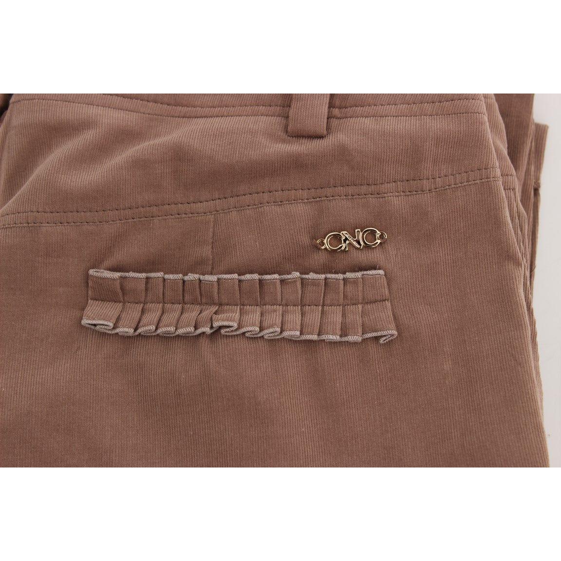Costume National Brown Cropped Corduroys Pants