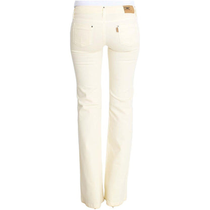Costume National White Cotton Stretch Flare Jeans