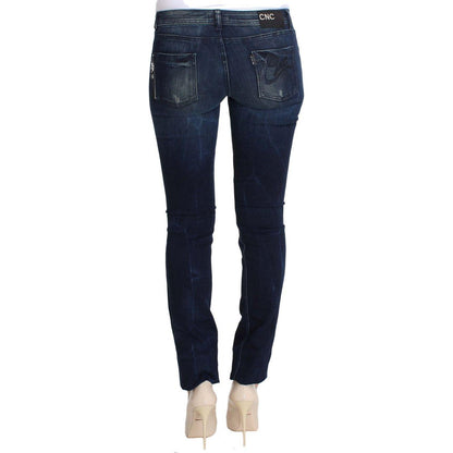Costume National Blue Wash Cotton Slim Fit Skinny Jeans