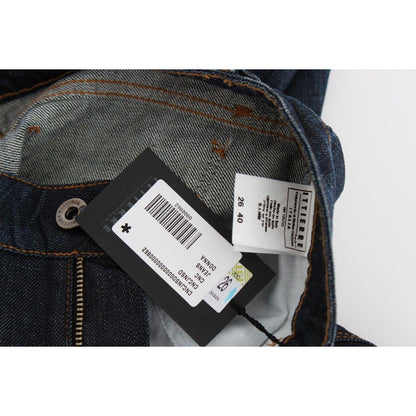 Costume National Blue Cotton Stretch Slim Fit Jeans