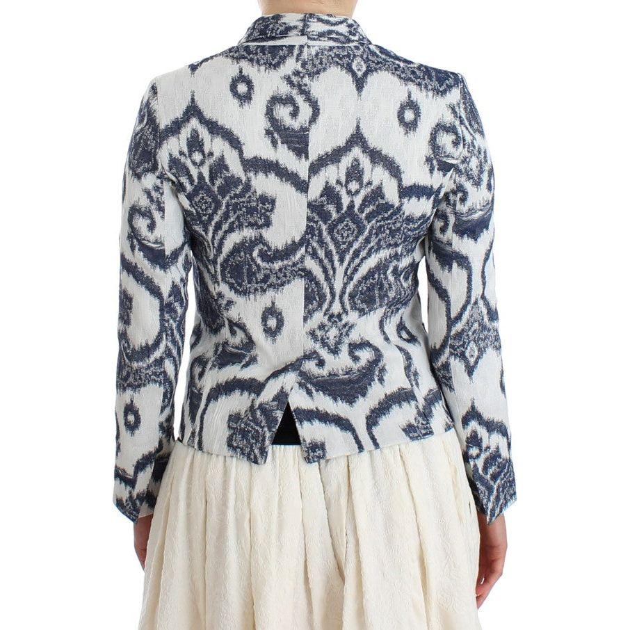 Christian Pellizzari Blue White Blazer Suit Jacket