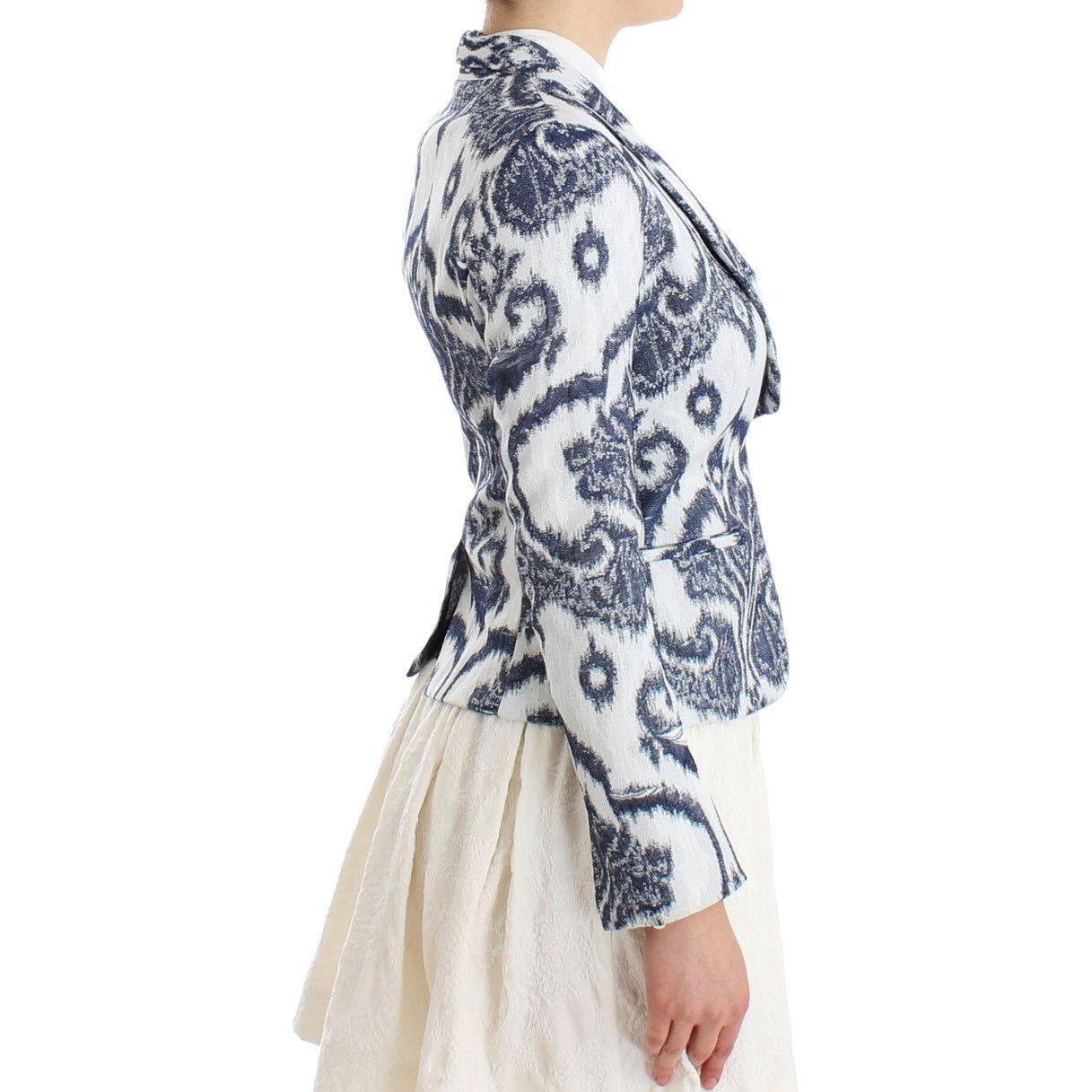 Christian Pellizzari Blue White Blazer Suit Jacket Blazer Jacket