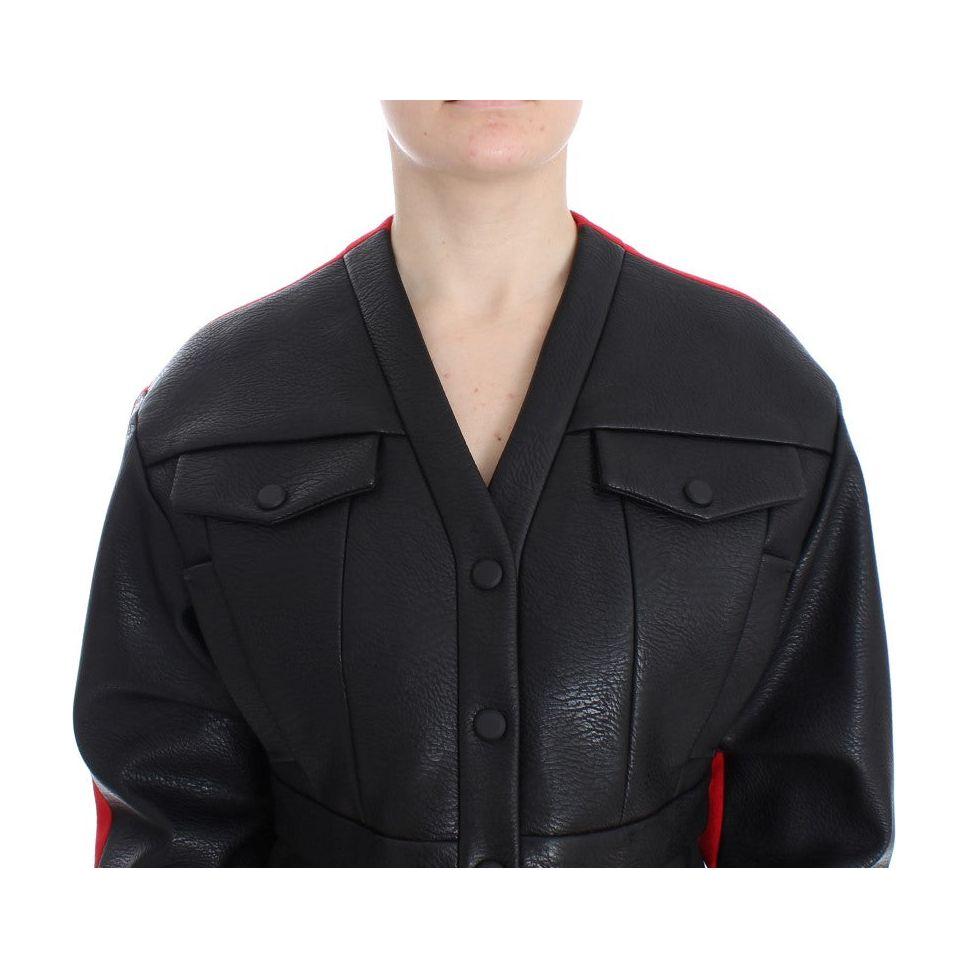 KAALE SUKTAE Black Short Croped Coat Bomber Jacket