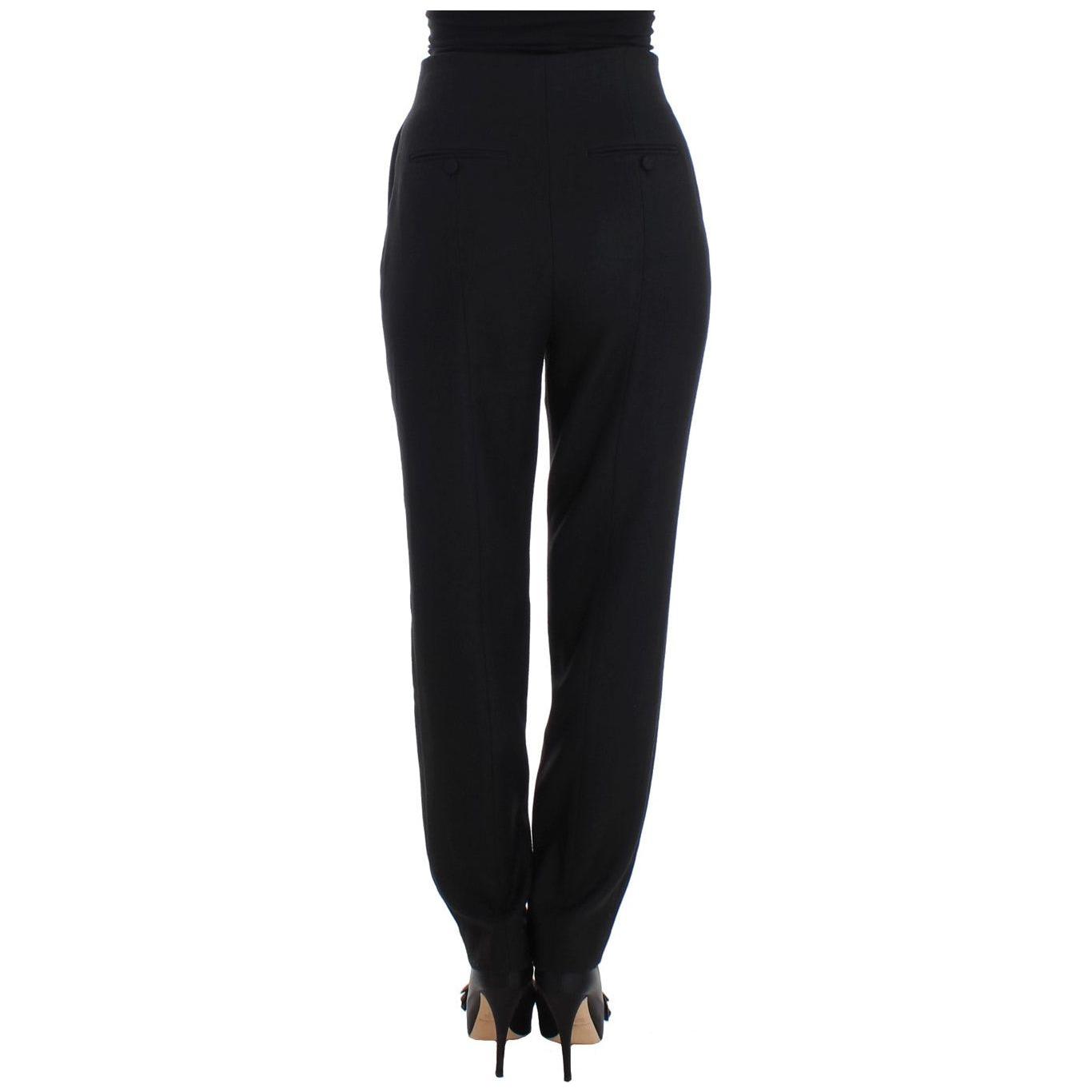 KAALE SUKTAE Black High Waist Straight Slim Dress Pants