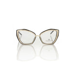Frankie Morello Multicolor Acetate Women's Frame butterfly model eyeglasses with gold outer and black interior on white background.