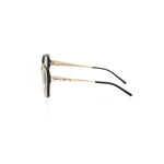 Frankie Morello Multicolor Acetate Women's Frame side view showing gold outer and black interior design.