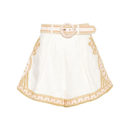 Zimmermann Waverly embroidered linen shorts Short trousers