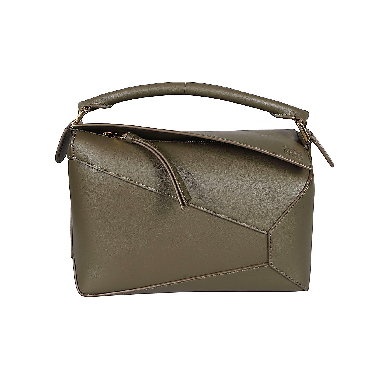 Front view with bag zipped and handles upright.