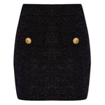 Balmain High-waisted bouclé miniskirt