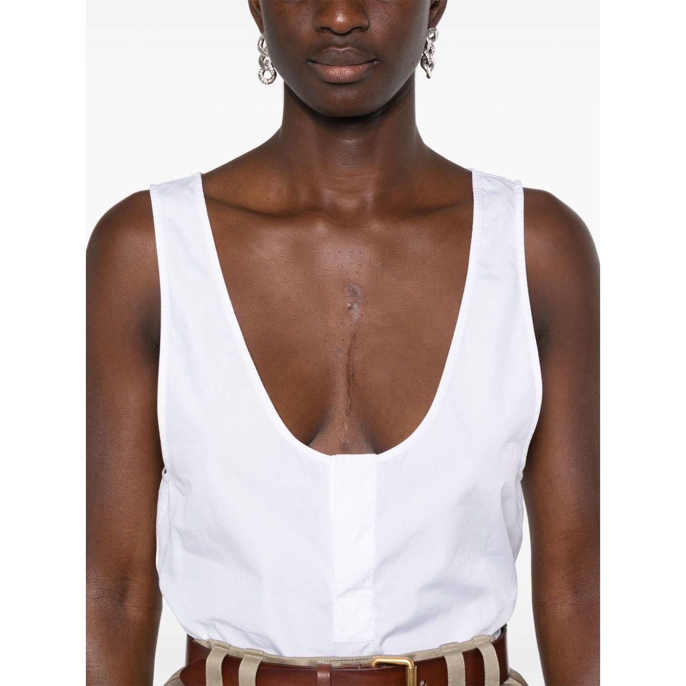 Saint Laurent semi-sheer Henley Tank Top
