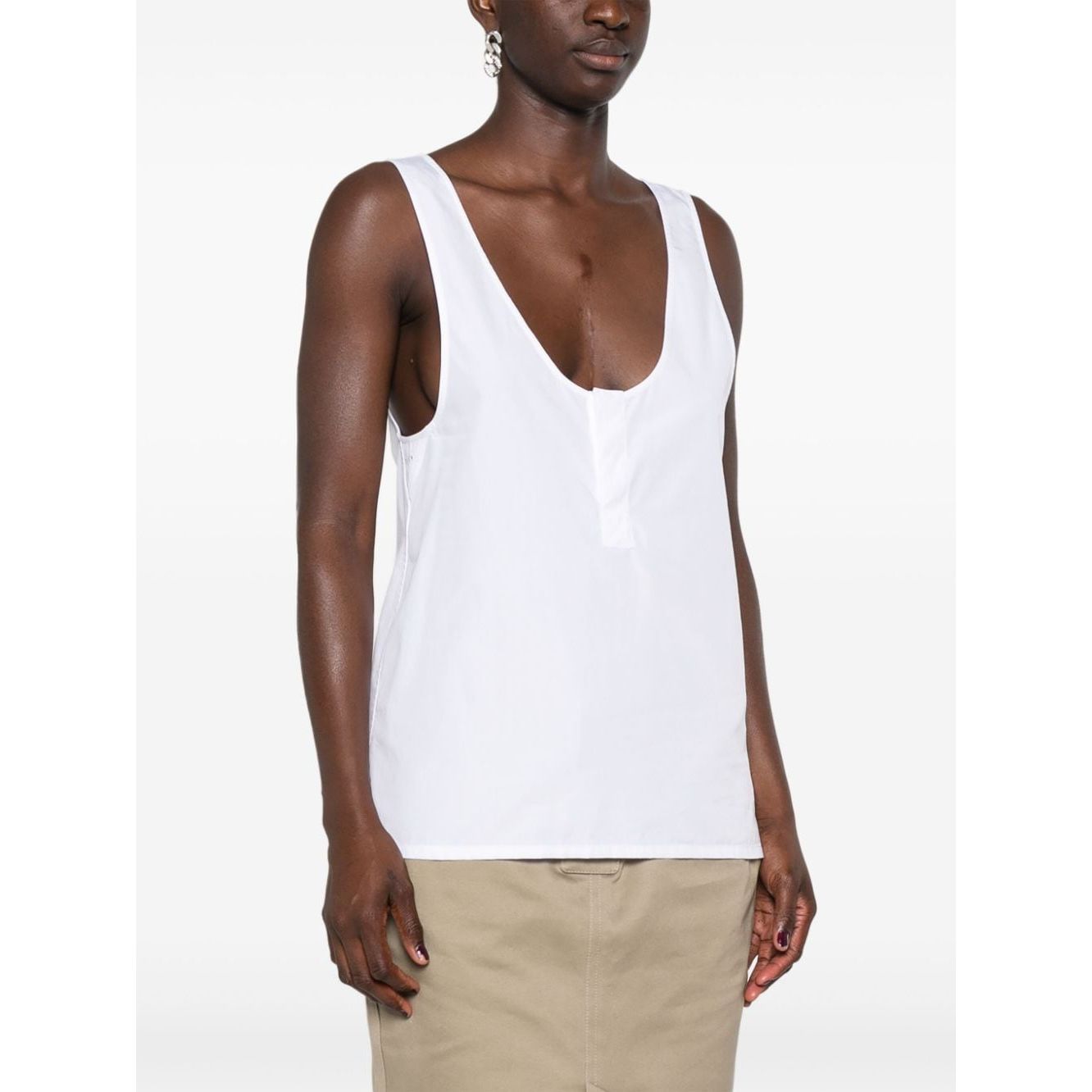Saint Laurent semi-sheer Henley Tank Top