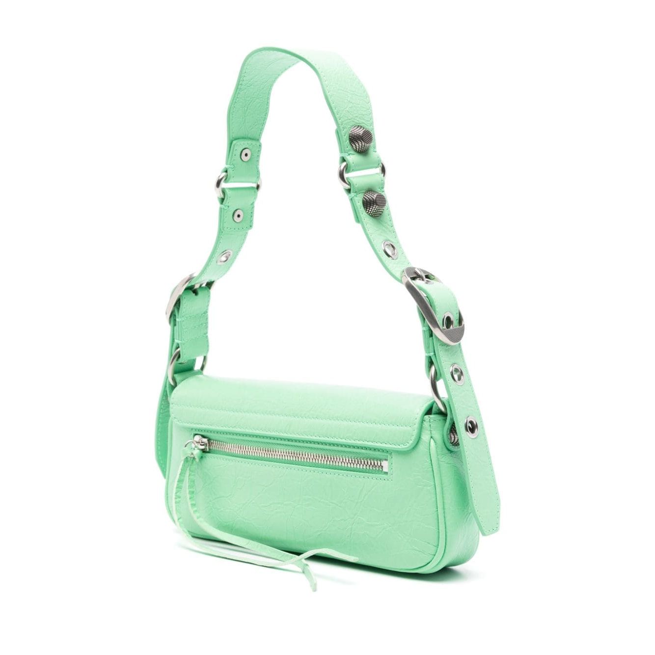 Front view with bag zipped and handles upright.