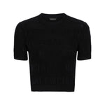Balenciaga jacquard logo crop top