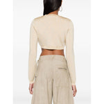 Versace Barocco lurex cropped cardigan