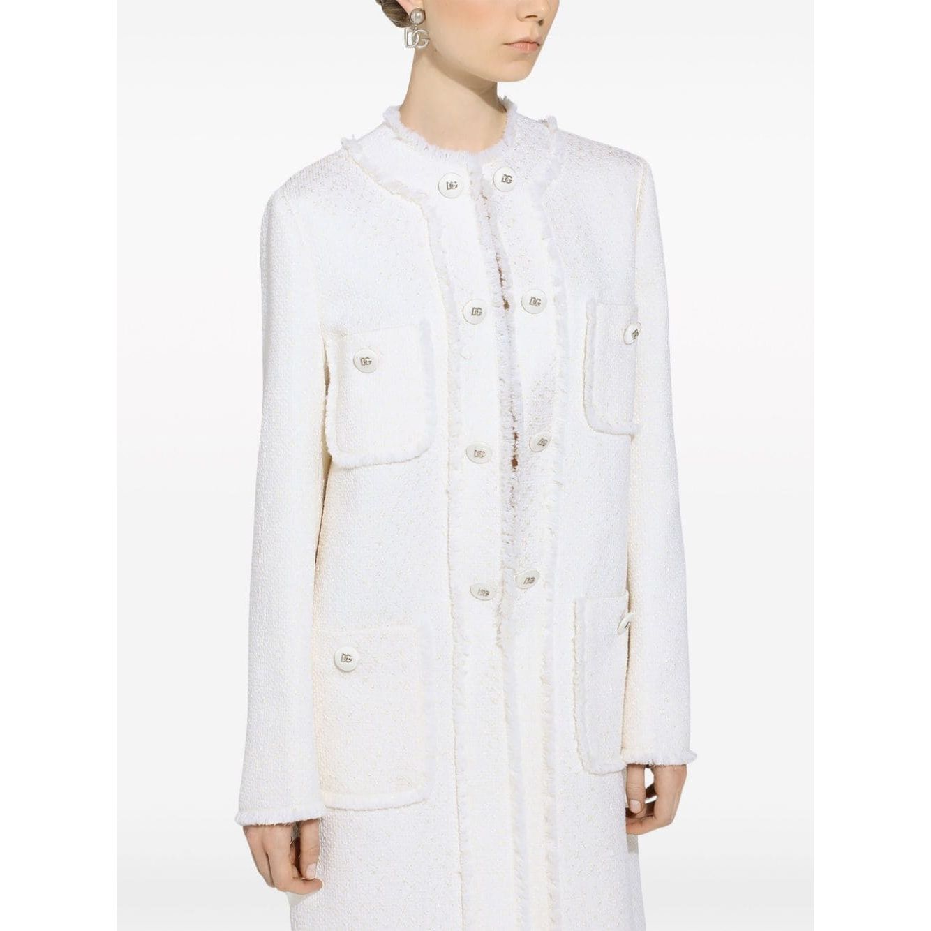 Dolce & Gabbana Single-breasted raschel tweed coat