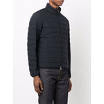 Emporio Armani Navy blue feather down padded logo-patch jacket