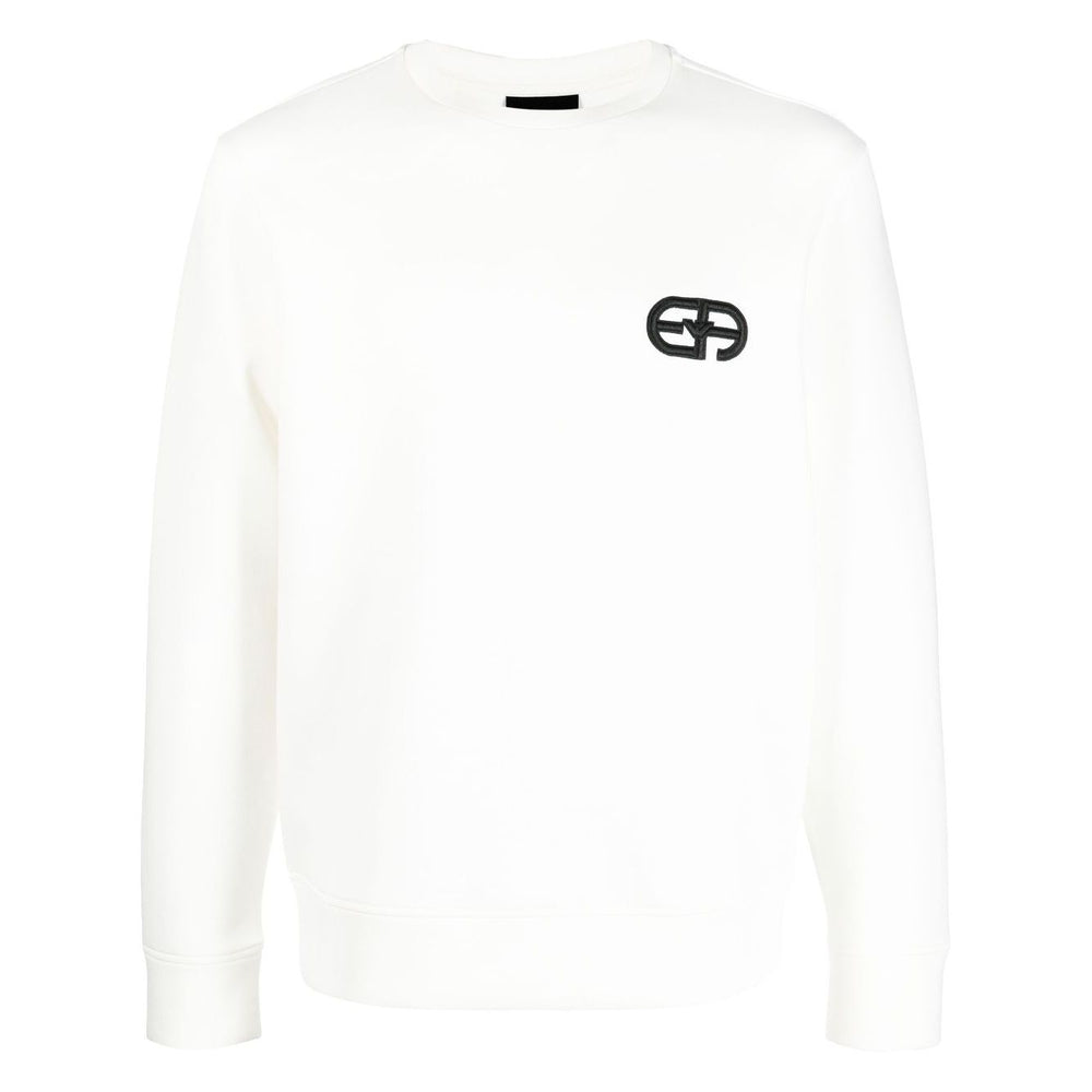 Emporio Armani Double-jersey sweatshirt with embossed embroidered EA logo