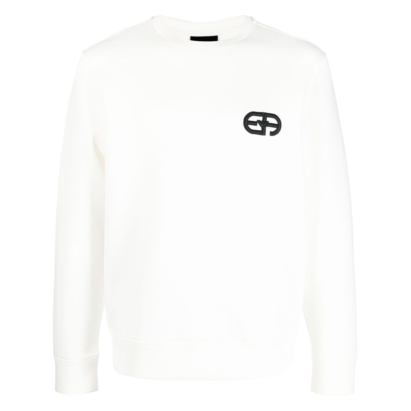 Emporio Armani Double-jersey sweatshirt with embossed embroidered EA logo