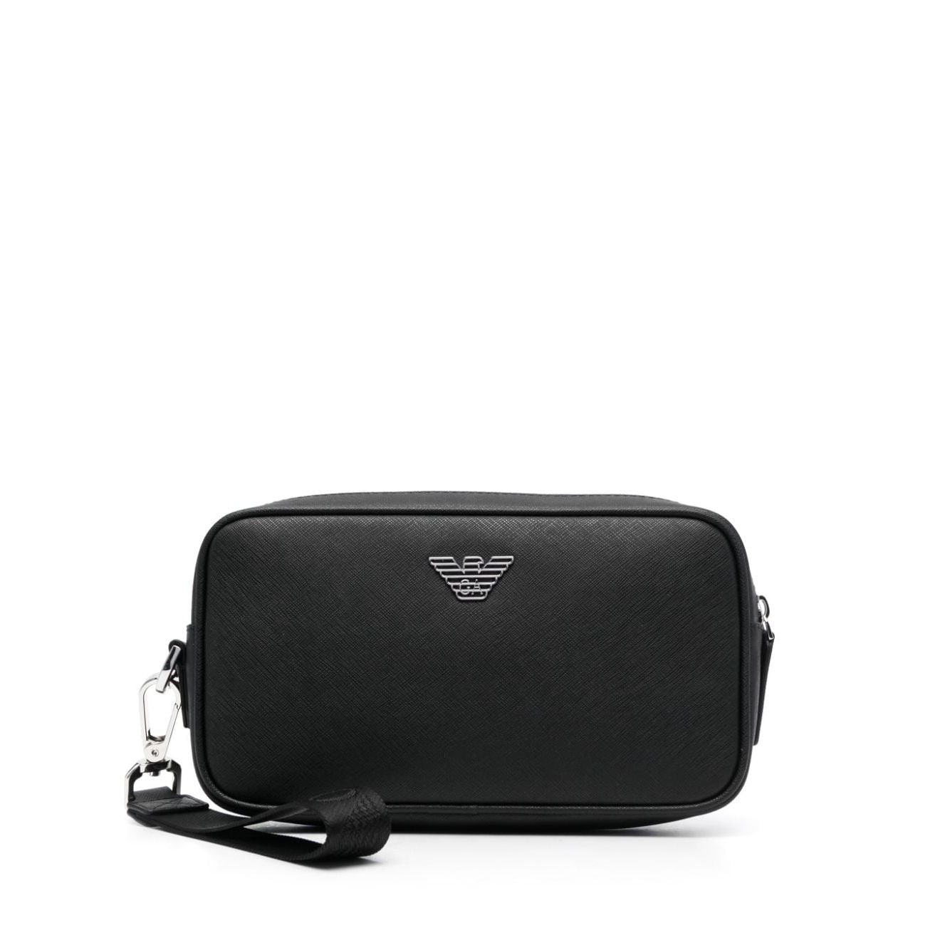 Front view with bag zipped and handles upright.