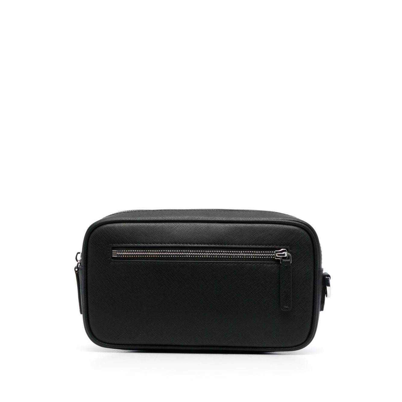 Front view with bag zipped and handles upright.