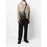 Emporio Armani ASV regenerated Saffiano leather flat shoulder bag with eagle plate